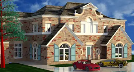 Rendering a Large House Imported from AutoCAD