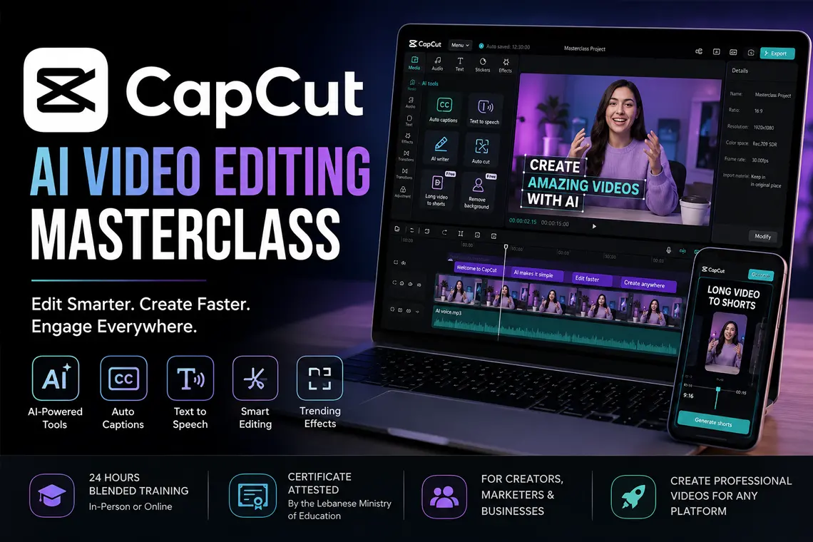 CapCut AI Video Editing Masterclass in Lebanon at ETC Expertise Training Center