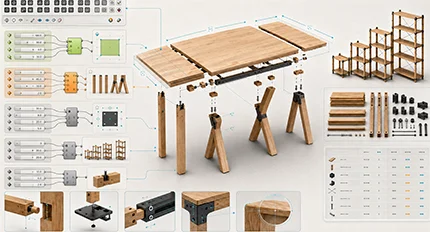 Grasshopper parametric table and product design